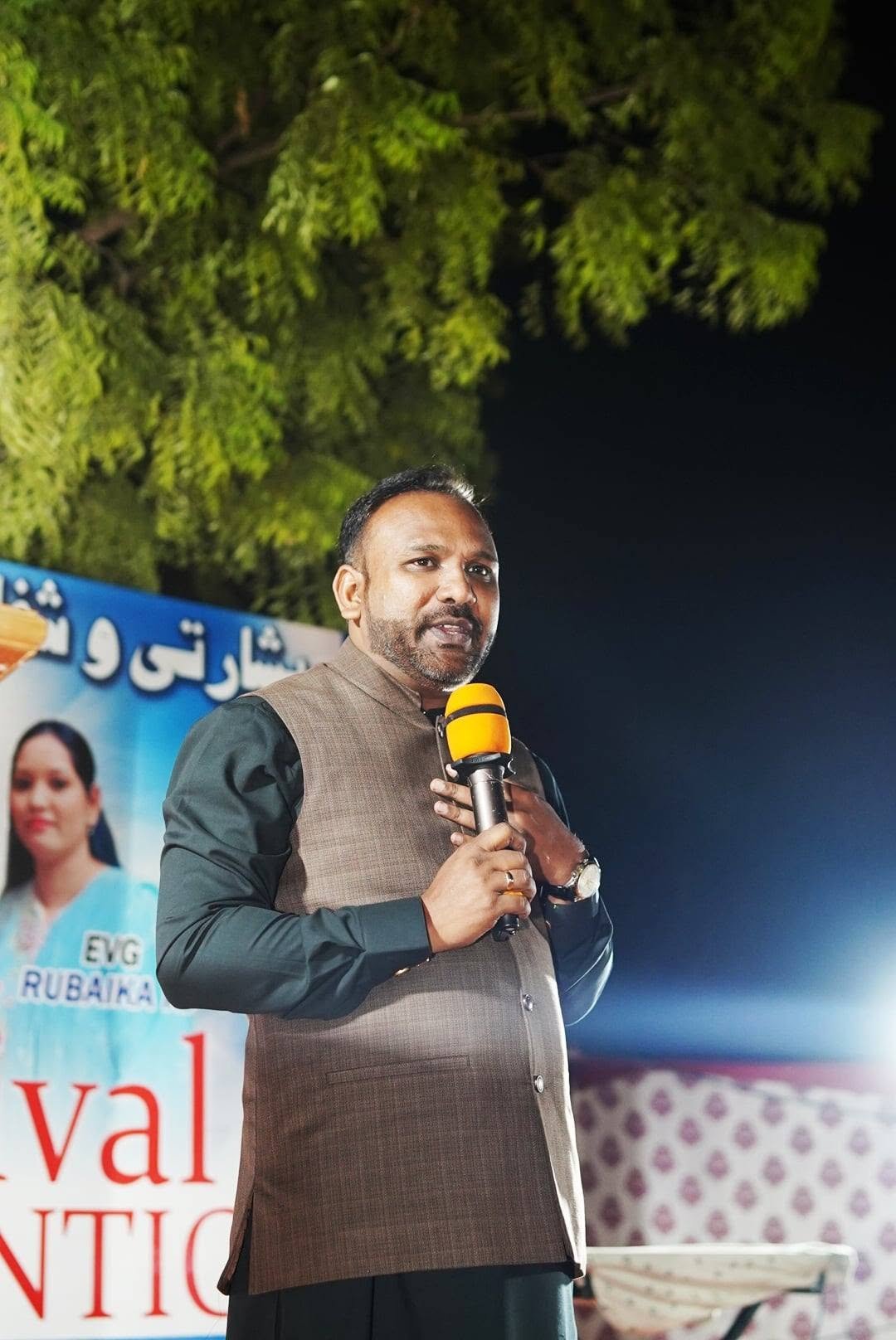 A minister sharing the message of hope